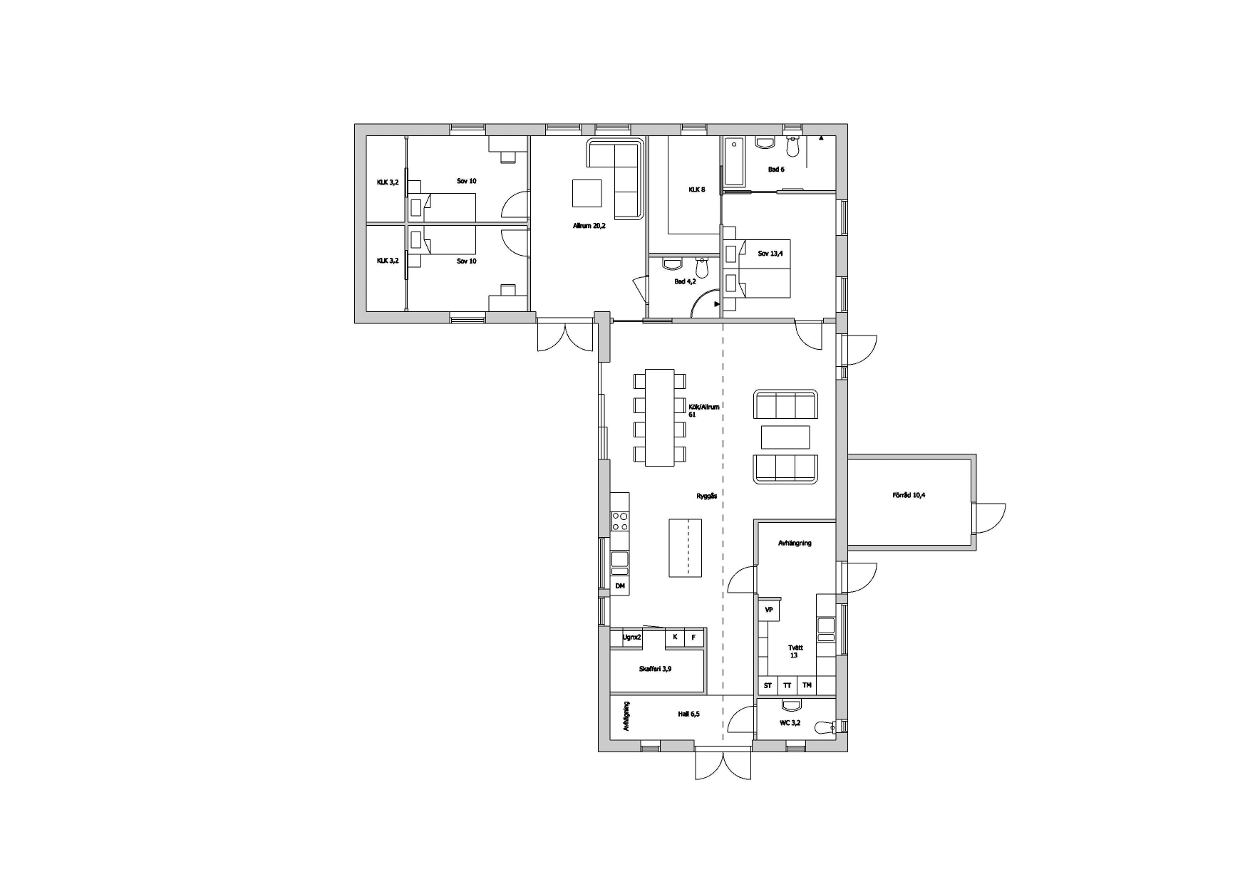 Planskiss villa Staffanstorp